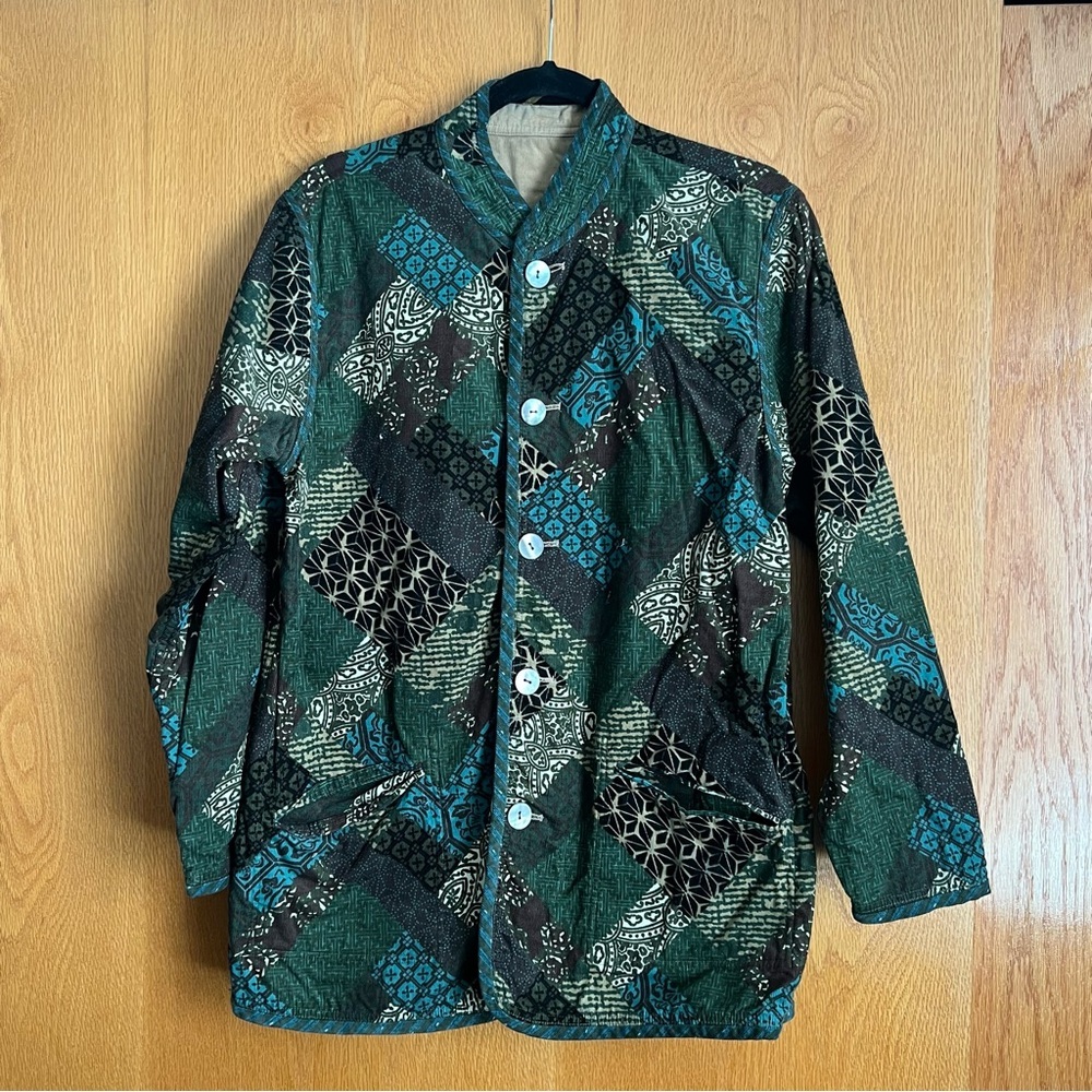 Koos Size Medium Pattern/Tan Reversible Corduroy … - image 2